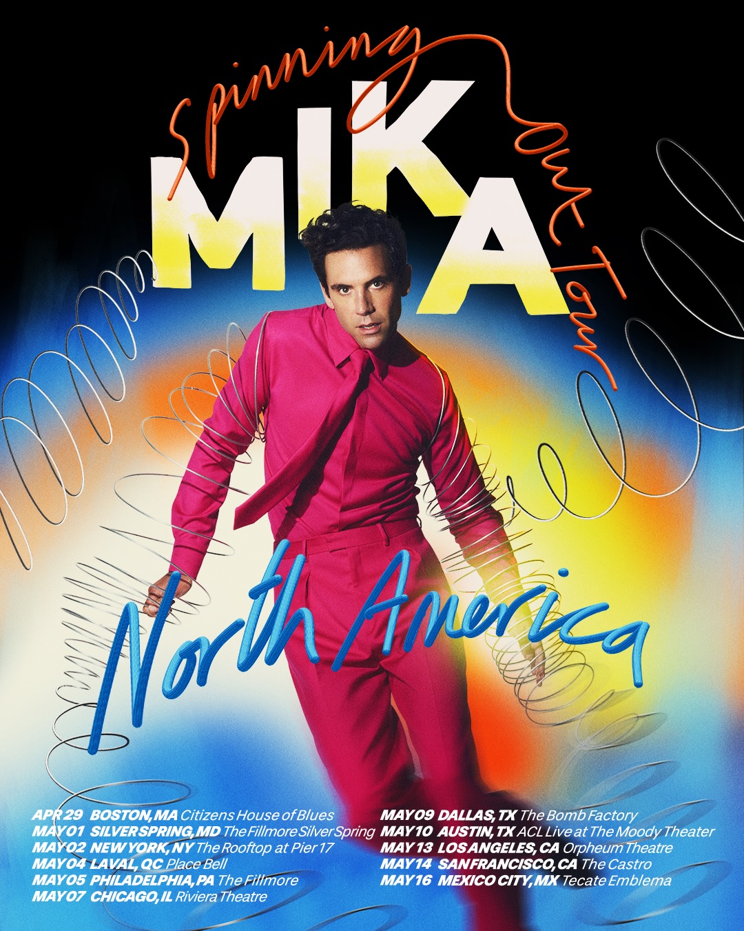 MIKA MIKA SPINNING OUT TOUR Tour Poster 2026